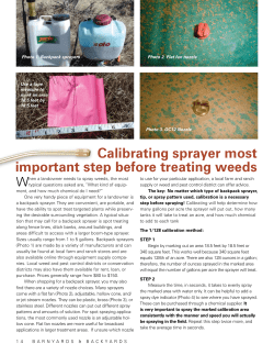 Calibrating sprayer most important step before treating weeds