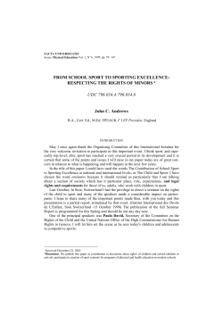 FROM SCHOOL SPORT TO SPORTING