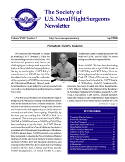 The Society of US Naval Flight Surgeons Newsletter