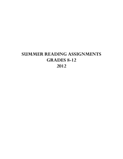 summer reading assignments grades 8-12 2012