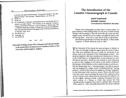 PDF: The Introduction of the Lumi&egrave;re Cinematograph in Canada