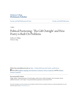Political Poeticizing: `The Gift Outright` and How