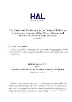 The Problem of Consistency in the Design of Fitt`s Law - HAL