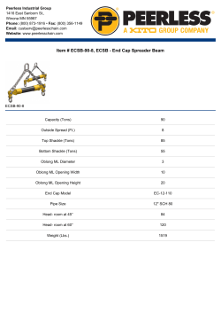 Item # ECSB-90-8, ECSB - End Cap Spreader Beam
