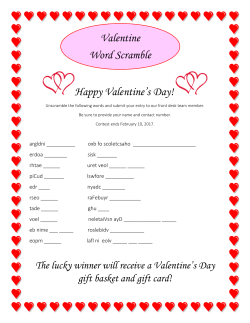 Happy Valentine`s Day! Valentine Word Scramble
