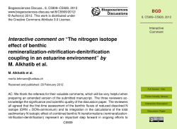 Interactive comment on &ldquo;The nitrogen isotope effect of benthic
