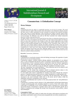 Consumerism: A Globalization Concept