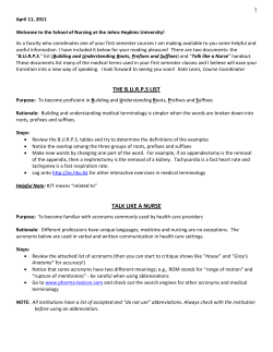 THE B.U.R.P.S LIST - Johns Hopkins University School of Nursing