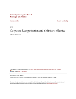 Corporate Reorganization and a Ministry of Justice