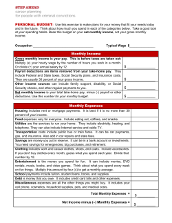 Monthly Income $ $ $ $ Monthly Expenses Net Income minus (&ndash;
