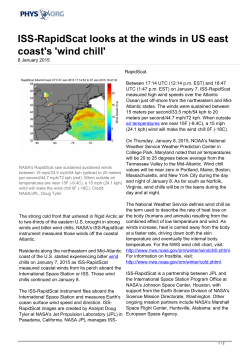 ISS-RapidScat looks at the winds in US east coast`s `wind