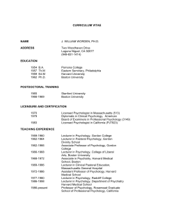 CURRICULUM VITAE NAME J. WILLIAM