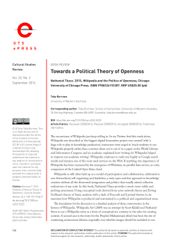 Towards a Political Theory of Openness