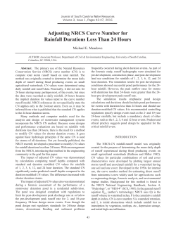 Adjusting NRCS Curve Number for Rainfall Durations Less Than 24