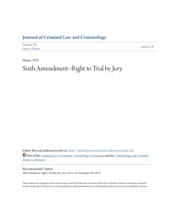 Sixth Amendment--Right to Trial by Jury