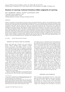 Illusions of Learning: Irrelevant Emotions Inflate Judgments of