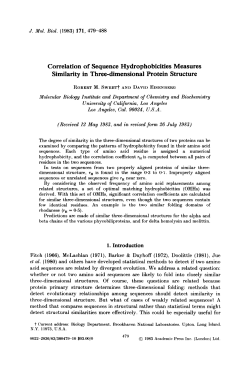 Correlation of Sequence Hydrophobicities - Bio