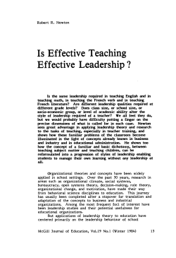 Is Effective Teaching Effective Leadership?