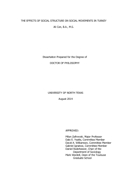 The Effects of Social Structure on Social Movements in Turkey