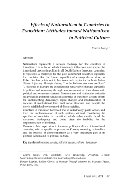 Effects of Nationalism in Countries in Transition: Attitudes toward
