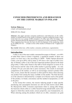 CONSUMER PREFERENCES AND BEHAVIOUR ON THE COFFEE MARKET IN POLAND