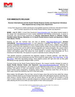 FOR IMMEDIATE RELEASE: - Living Color Aquariums