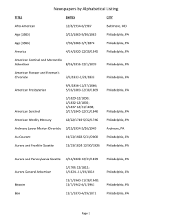 Alphabetical Listings of Newspapers held by the Free