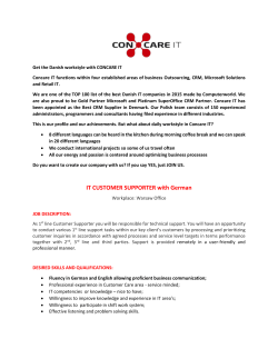 IT CUSTOMER SUPPORTER with German