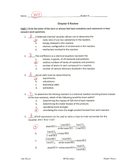 I mol HC1 I mol Cl2 a. massHClx x molarmass HCI 2
