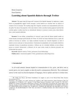 Learning Spanish dialects through Twitter Introduction