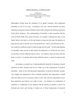 1 Rational Intentions: A Unified Account Philosophers writing about