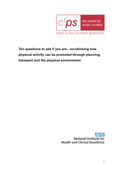 Ten Questions to ask if you are... scrutinising how physical activity
