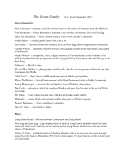 The Great Gatsby by F. Scott Fitzgerald, 1925 List of characters Nick