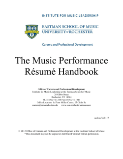 The Music Performance R&eacute;sum&eacute; Handbook