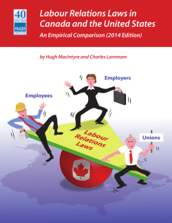 Labour Relations Laws in Canada and the United States: An