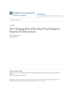 The Changing Role of the School Psychologist in