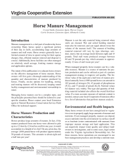 Horse Manure Management - Tidewater Soil and Water