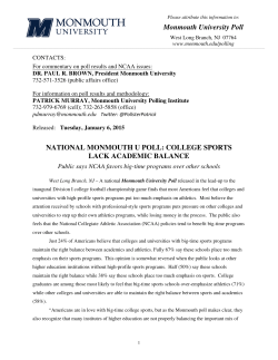 Monmouth University Poll NATIONAL MONMOUTH U POLL