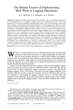 The Human Factors of Implementing Shift Work in Logging Operations