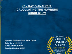 key ratio analysis: calculating the numbers correctly!