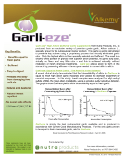 Key Benefits: - Benefits equal to fresh garlic - Buffered