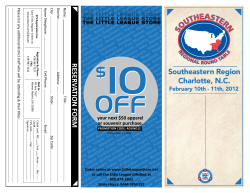 Southeastern Region Charlotte, NC RESERVATION