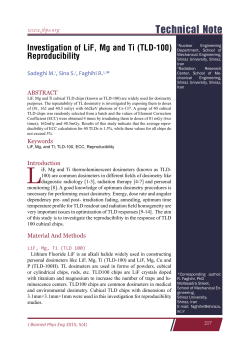 Technical Note - Journal of Biomedical Physics and Engineering