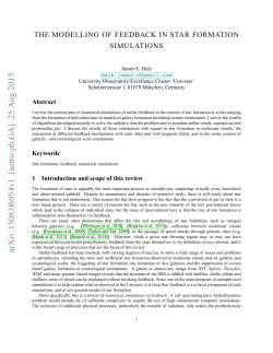 The modelling of feedback in star formation simulations
