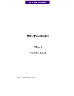 Matrix Plus 3 System - Clear-Com