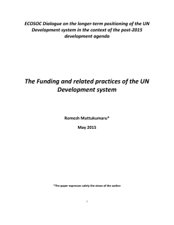 The Funding and related practices of the UN Development system