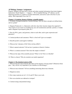 AP Biology Summer Assignment