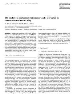 100-nm lateral size ferroelectric memory cells fabricated by electron