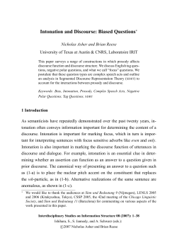 Intonation and Discourse: Biased Questions