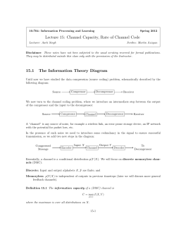 Channel Capacity, Rate of Channel Code 15.1 The Information